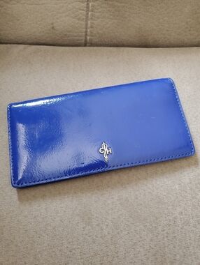 Cole Haan Jitney Patent Leather Wallet In Purple (Looks Royal Blue) NWOT